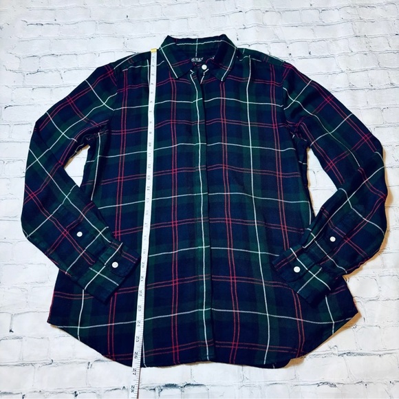Lauren Ralph Lauren Women's Black Label Size M Tartan Plaid Button Down Shirt - Picture 8 of 11